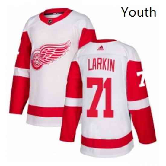Youth Adidas Detroit Red Wings 71 Dylan Larkin Authentic White Away NHL Jersey